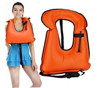 Giubbotto di salvataggio per adulti, giubbotto di salvataggio gonfiabile galleggiante per respirazione portatile ad alto galleggiante per pescare kayak snorkeling sport d'acqua, arancioni, pro