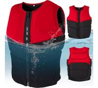 Giubbotto Di Salvataggio Per Adulti in Neoprene Regolabile Salvagente Salvagente Sportivo Per Uomo E Donna 48-100 Kg Con Fibbia Regolabile Per Immersioni Surf Paddle Boarding(Red,M (58-70KG))