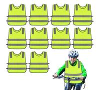 Giubbotto di Sicurezza per Bambini,10 Pezzi Giubbotto Catarifrangente Bambino,Reflective Giubbotti di Sicurezza,Gilet di Sicurezza per Bambini,Gilet Alta visibilità per Corsa,Ciclismo,Sport,Scuola (G)