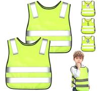 Giubbotto di Sicurezza per Bambini,2/3 pcs Gilet catarifrangente per bambini (3-12 Anni), 360° Gilet Alta Visibilita per Corsa, Ciclismo, Escursionismo -Universale per Bambino e Bambina(2 pcs)