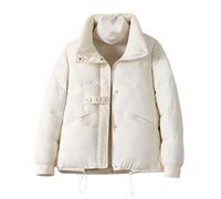 Giubbotto Donna Invernale Caldo Piumino Oversize Feather Cotton Clothing Cotton Female Short Thin Warm Casual Autumn And Winter Small People Bread Le Camelie Invernali Cappotto Donna White L