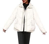 Giubbotto Donna Invernale Piumino Donna Primavera Cotton Padded Women 2024 Winter New Women S Hooded Thick Warm Bread Coat Down Padded Piumino Oversize Le Camelie Invernali White L