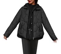 Giubbotto Donna Invernale Piumino Donna Primavera Cotton Padded Women 2024 Winter New Women S Hooded Thick Warm Bread Coat Down Padded Piumino Oversize Le Camelie Invernali Black M