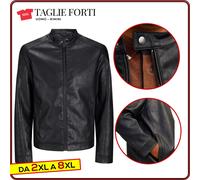 giubbotto ecopelle uomo giubbino giacchetto taglie forti da 3xl a 8xl Jack Jones