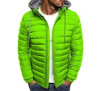 Giubbotto Giacca Corto Piumino Pesante Invernale Lucido Uomo Antivento Impermeabile con Cappuccio Giacca da Uomo Jacket Rimovibile Giubbotto Caldo Casual Multitasche Materiale Sintetico Antivento