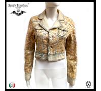 giubbotto giacca da donna biker casual motociclista jeans chiaro ricamato a mano