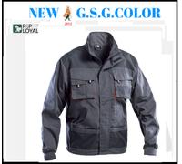GIUBBOTTO GIACCA UOMO DA LAVORO CON RINFORZI NERI IN NYLON SULLE SPALLE, GOMITI