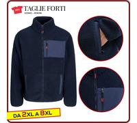 giubbotto giacchetto pile verde cerniera taglie forti uomo comode taglie grandi