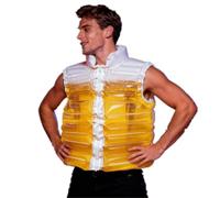 Giubbotto imbottito per birra, trasparente, con rubinetto, cannuccia, gonfiabile, per birra, per feste e feste