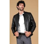 Giubbotto in vera pelle nera giacca biker Giubbotto Moto Made in Italy U411