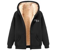 Giubbotto Invernale Donna Giacca Pile Fine Fleece Warm con Zip Manica Lunga Felpa con Cappuccio Pelliccia Morbido Comfort Outdoor Alla Moda Caldo Cappotto in Pile