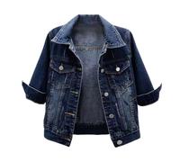 Giubbotto Jeans Donna Giacca In Denim Da Donna Elegante Modello Con Maniche Lunghe E Revers Stile Vintage Con Lacerature Transizioni Stagionali Monocolore Taglio Comodo E Chiusura A Bottoni Casual
