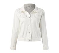 Giubbotto Jeans Donna- Giacchetto Denim Donna- Giacca in Jeans 90’s Denim Jacket Cropped Fit Oversize a Maniche Lunghe Giacca a Vento Giubbino Leggero Donna Denim Jean Jacket