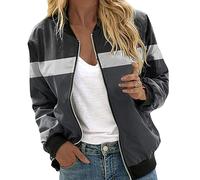 Giubbotto Leggero Donna Primavera,Giacca Primaverile Donna,con Stampa Baseball Primaverile Elegante Giubbotto Slim Fit Giubbino Primavera Giubbino Estiva Giacca per Il Tempo Libero Giacchetto