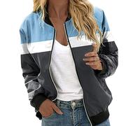 Giubbotto Leggero Donna Primavera,Giacca Primaverile Donna,con Stampa Baseball Primaverile Elegante Giubbotto Slim Fit Giubbino Primavera Giubbino Estiva Giacca per Il Tempo Libero Giacchetto