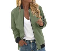 Giubbotto Primaverile Donna,Casual Zip Up Solido Cappotto Giacca da Aviatore Autunno Classico Leggera Giacchetto Mezza Y2k Hiphop per Il Tempo Libero