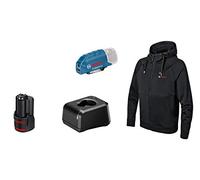 Bosch Abbigliamento riscaldabile GHH 12+18V XA: adattatore batteria, caricabatterie, 1 batteria, tg.M Quantità:1