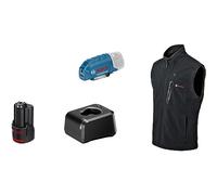 Giubbotto riscaldabile GHH 12+18V XA Bosch Professional (incl. adattatore di ricarica USB GAA 12V-21 + batteria GBA 12V 2.0Ah + caricabatteria GAL 12V-20, in cartone)