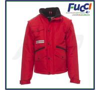 PAYPER FIGHTER 2.0 Giubbino uomo da lavoro 100% poliestere maniche staccabili cappuccio richiudibile tasche porta badge smartphone Rosso/Nero (3XL)