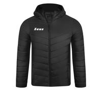 Giubbotto Start Giacca Sportiva Zeus Imbottita con Cappuccio, Nero, Blu, Design a Chevron, Cerniera Intera (IT, Testo, M, Regular, Regular, Nero)