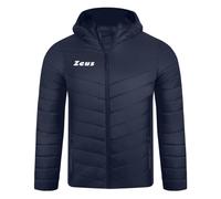 Giubbotto Start Giacca Sportiva Zeus Imbottita con Cappuccio, Nero, Blu, Design a Chevron, Cerniera Intera (IT, Testo, XL, Regular, Regular, Blu)