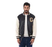 Giubbotto Uomo Invernale Eco Pelle Giacca College Varsity Bomber Bicolor Slim