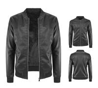 Giubbotto Uomo Invernale Giubbino Imbottito Con Pelliccia Giacca Eco Pelle VEQUE