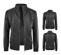 Giubbotto Uomo Invernale Giubbino Imbottito Con Pelliccia Giacca Eco Pelle VEQUE