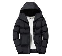 Giubbotto Uomo Invernale Imbottito, Giacca Uomo con Cappuccio con Zip a Contrasto Giacca Calda E Moderna Maniche Lunghe con Cappuccio Casual Giaca Inverno Uomo per Uso Quotidiano