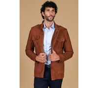 Giubbotto Vera Pelle Camoscio Color Cuoio Uomo Giaccone Handmade Axel