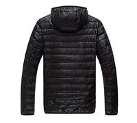 Giubbotto Wampum Chaqueta de plumón con Capucha para Hombre, Ligera, esencial, de Invierno, Informal, cálida, con Cremallera, para Pan Giacconi Pesanti Impermeabile Pelliccia Giubbotto (Black, XXXXL)