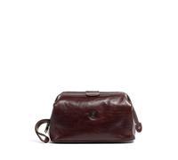Giudi Borsa da toilette marrone rosso, pelle, 27 x 15 x 14cm