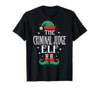 Giudice Criminale Elfo Job Title Funny Christmas Matching Xmas Maglietta