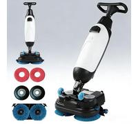 Giuggiolared Lavasciuga Pavimenti Professionale, lavapavimenti Rotante a 360°, Design a Doppia Spazzola, Lava Asciuga Aspira Pavimenti Multifunzione per Pavimenti in Legno, Piastrelle White