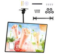 Giuggiolared Menù retroilluminato a LED Montato a Parete 1 Pezzi Slim Snap Frame LED Light Box, Asta telescopica 50-100cm, Ristorante Fast Food Display Display Illuminato per Bar 50×100cm/19.7×39.4in