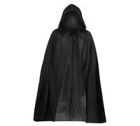 Giugio Set di costume di Halloween, mantello nero con cappuccio, costume da vampiro con 20 tatuaggi adesivi per Halloween, costume unisex per adulti, decorazione di carnevale e cosplay