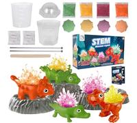 Giugio Set di esperimenti per l'allevamento con cristalli di dinosauro, 4 colori, per la sperimentazione, per coltivare scienziati, per bambini dai 5 ai 12 anni