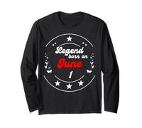 Giugno 1 Birthday Legend Man Boy dal 1 ° Giugno Maglia a Manica