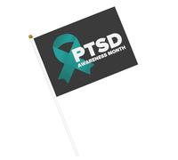Giugno è il mese della consapevolezza del disturbo da stress post-traumatico. Bandiere piccole, bandiere portatili con asta per decorazioni per feste.