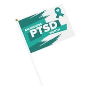 Giugno è il mese della consapevolezza del disturbo da stress post-traumatico. Bandiere piccole, bandiere portatili con asta per decorazioni per feste.