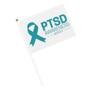 Giugno è il mese della consapevolezza del disturbo da stress post-traumatico. Bandiere piccole, bandiere portatili con asta per decorazioni per feste.