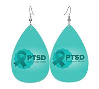 Giugno è il mese della consapevolezza del disturbo da stress post-traumatico Orecchini pendenti con gancio Orecchini a goccia in pelle per le donne