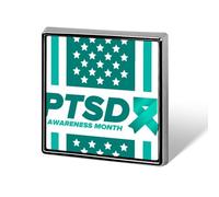 Giugno è il mese della consapevolezza del disturbo da stress post-traumatico. Spille quadrate, spille da bavero, bottoni smaltati, decorazioni per feste.