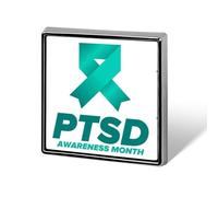 Giugno è il mese della consapevolezza del disturbo da stress post-traumatico. Spille quadrate, spille da bavero, bottoni smaltati, decorazioni per feste.