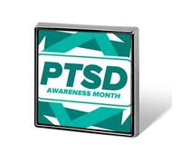 Giugno è il mese della consapevolezza del disturbo da stress post-traumatico. Spille quadrate, spille da bavero, bottoni smaltati, decorazioni per feste.