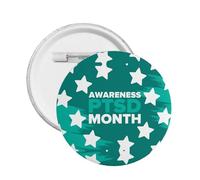 Giugno è il mese della consapevolezza del disturbo da stress post-traumatico Spille Spilla rotonda Bottone Distintivo Adesivi Segno Spilla in metallo