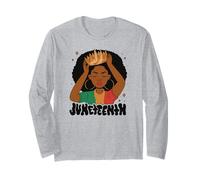 Giugno È Il Mio Giorno DELL'INDIPENDENZA Ragazza con la Regina della Corona Meme Maglia a Manica