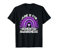 Giugno è per la consapevolezza della demenza Alzheimers Purple Rainbow Maglietta
