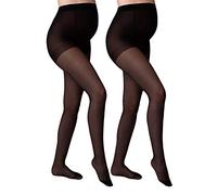 Giulia 20 | 40 | 100 DEN Collant premaman per mamma incinta, 40 Den (set da 2) nero, M