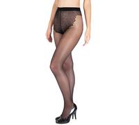 Giulia 20 o 40 Collant in pizzo da donna con mutandine, 20 Den Schwarz, XL